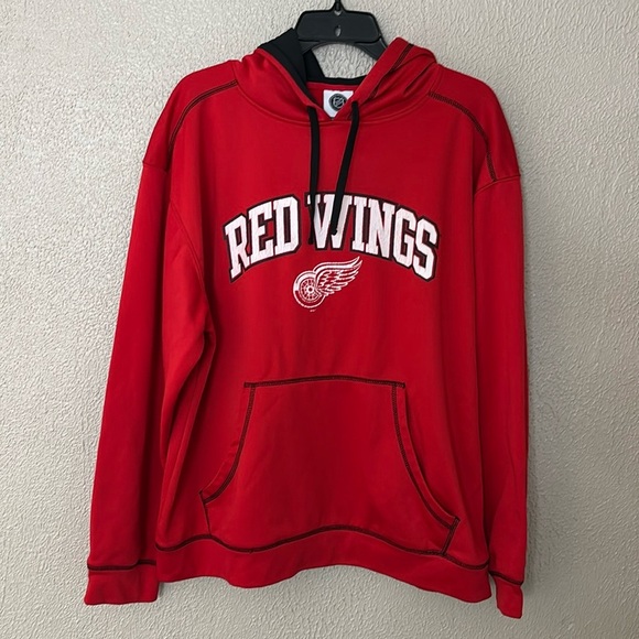 Mens NHL Official License Detroit Red Wings Hockey Hoodie, Large, Red - Picture 1 of 6